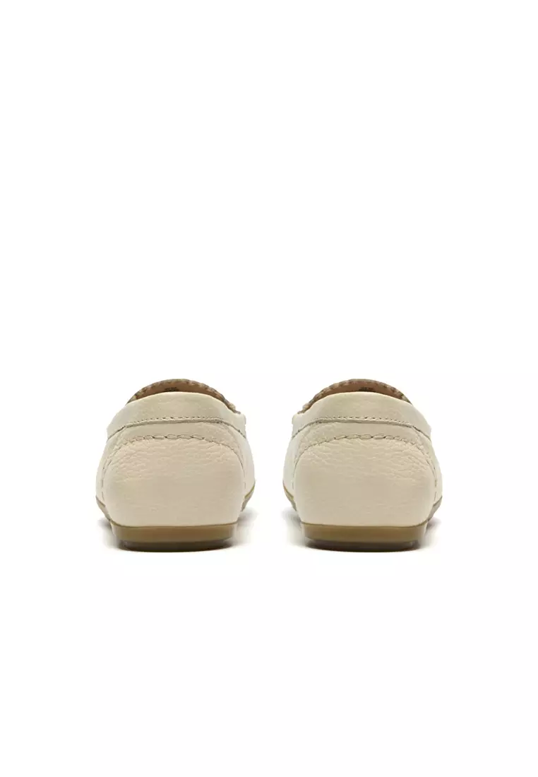 Womens Elliotte Sail Moccasins Cream Leather - Wide Fit