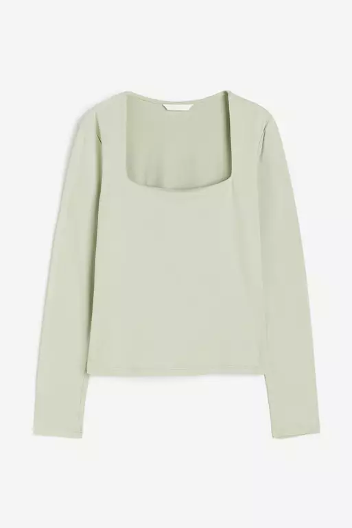 Long-sleeved jersey top