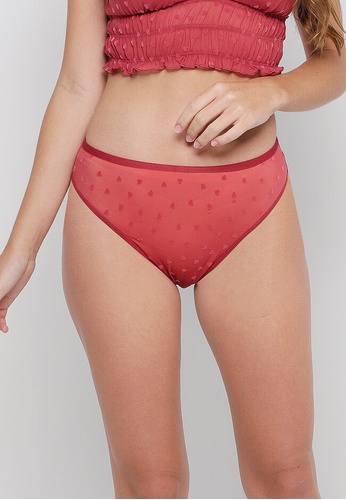 HOLLISTER red Gilly Hicks Flocked Heart Mesh Cheeky Panty 8796EUSE4F7F15GS_1