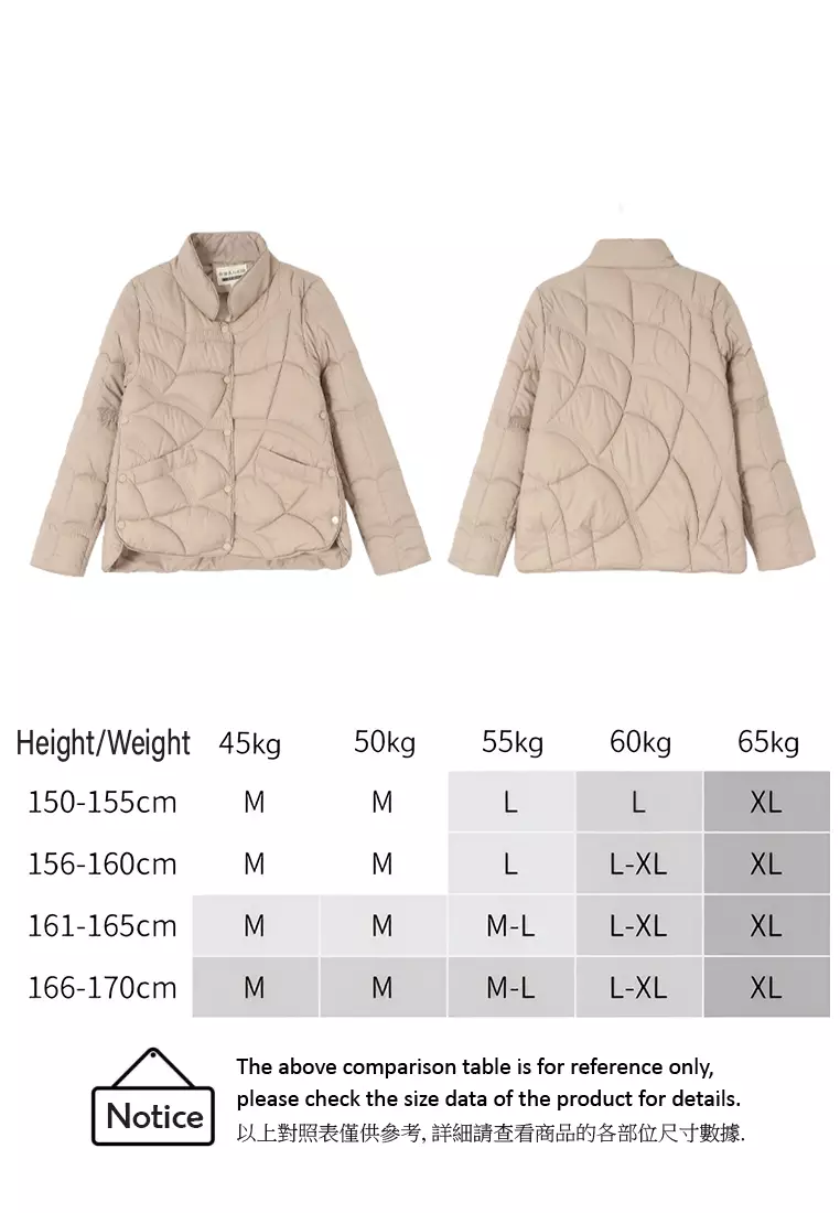 Simple Stand Collar Warm Quilted Jacket