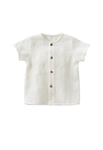 MANGO BABY white Textured Cotton Shirt 002D3KA8C2D5BCGS_1