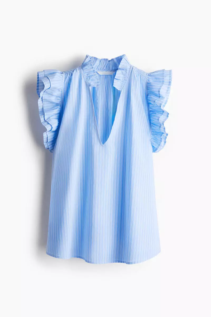 Frill-trimmed blouse