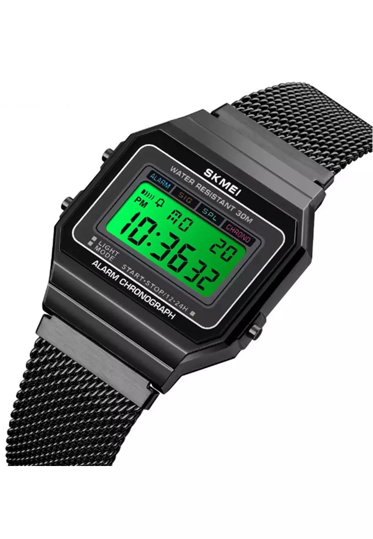 Jam Tangan Digital Wanita Waterproof Many Function Strap Tali Material Stainless Steel VRO114 ORIGINAL