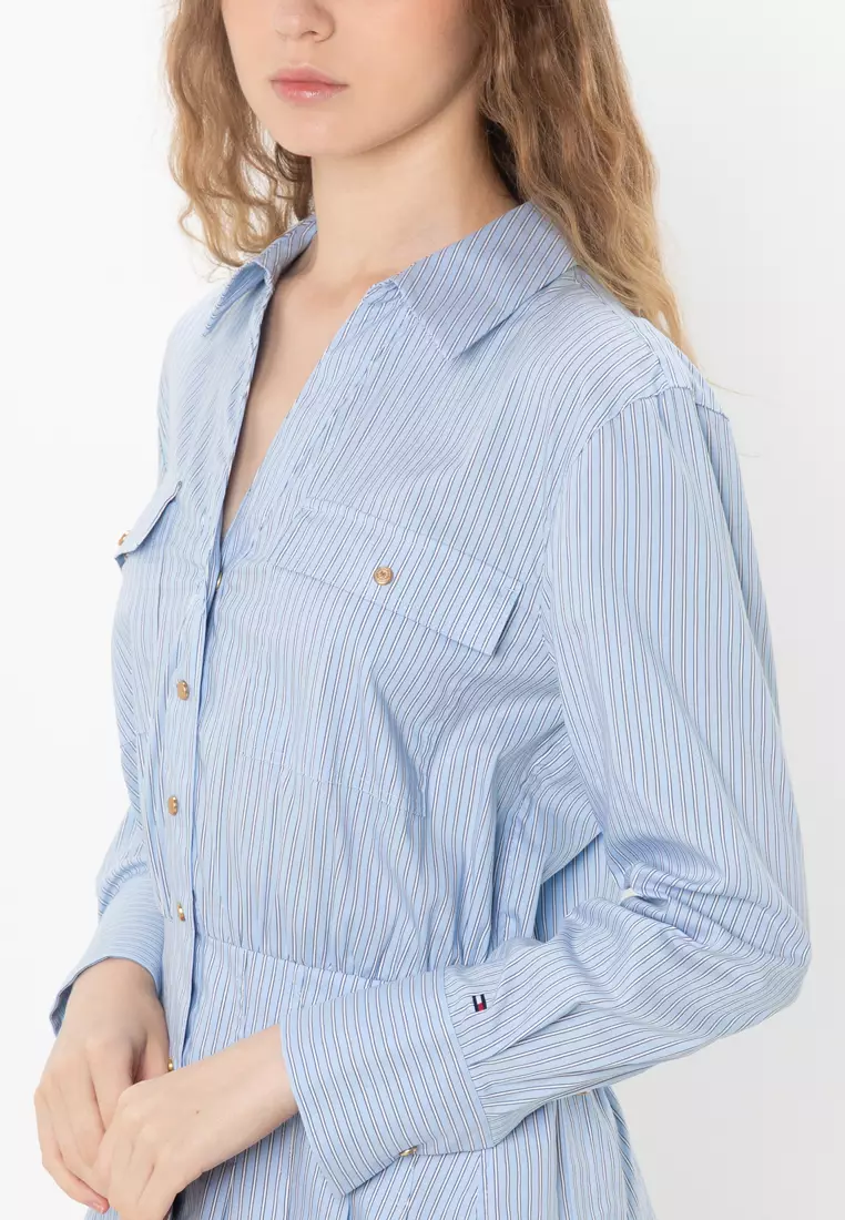 Pleated Mini Shirt Dress - Tommy Mainline