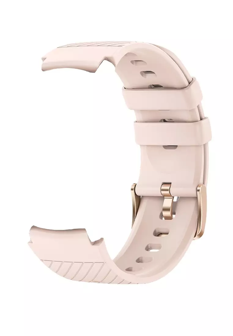 Unisex Round Smart Watch - 1.39 inch Large HD Screen - With 2 Rubber Straps (Black & Pink) - Rose Gold Color