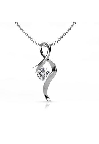Her Jewellery silver Ribbon Pendant -  Made with premium grade crystals from Austria HE210AC25IUSSG_1