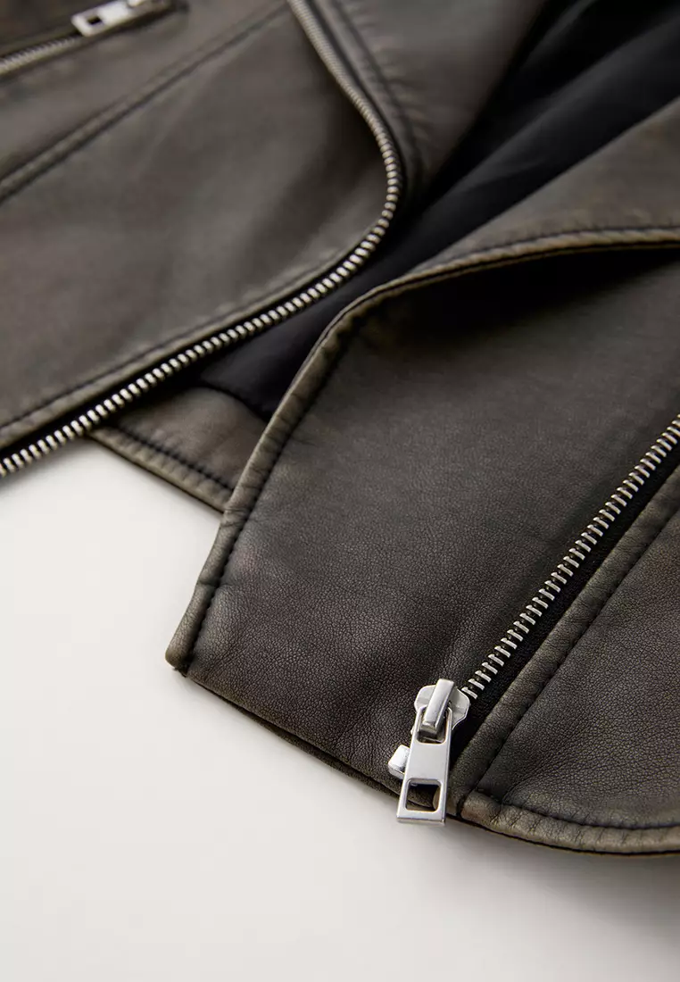 ZARA Leather Effect Biker Jacket 2025 | Buy ZARA Online