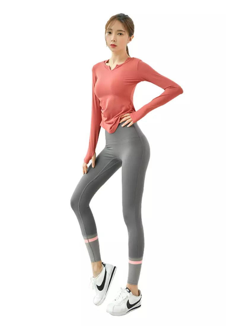 (2PCS) Quick Dry Running Fitness Yoga Dance Set (Tops+Bottoms)
