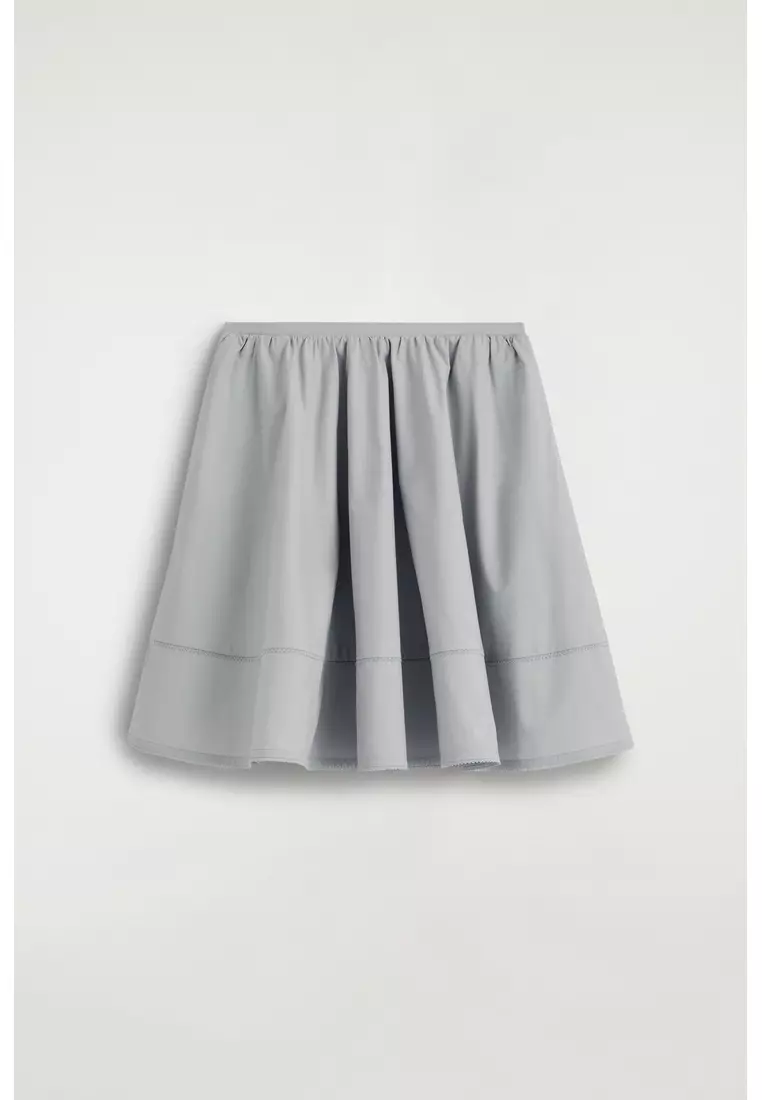 EMBROIDERED COTTON-POPLIN SKIRT