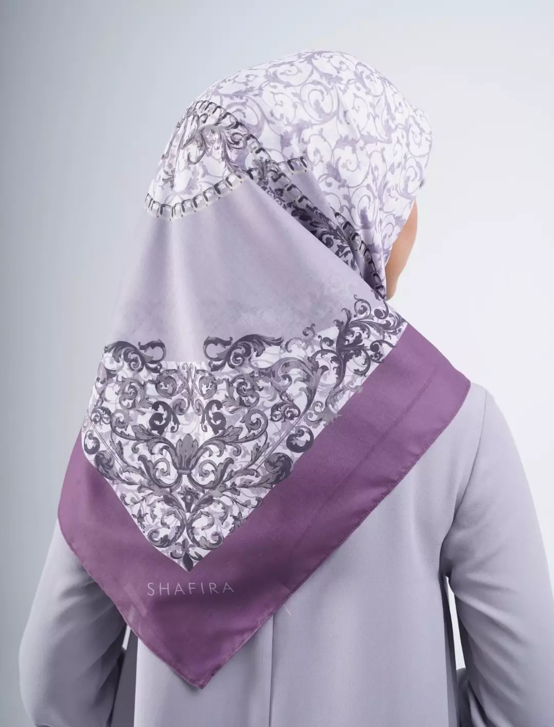 Hadley Printed Scarf Grape Purple | Hijab Kerudung Segi Empat Motif
