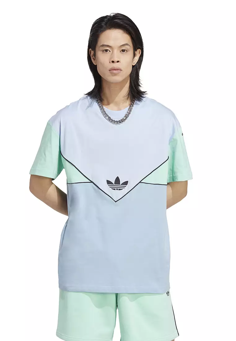  adidas Originals Women's Trefoil T-Shirt, Blue Dawn, X