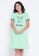 Clovia green Clovia Quirky Quote Print Short Night Dress in Mint Green - 100% Cotton FCE0CAAEAD1746GS_2