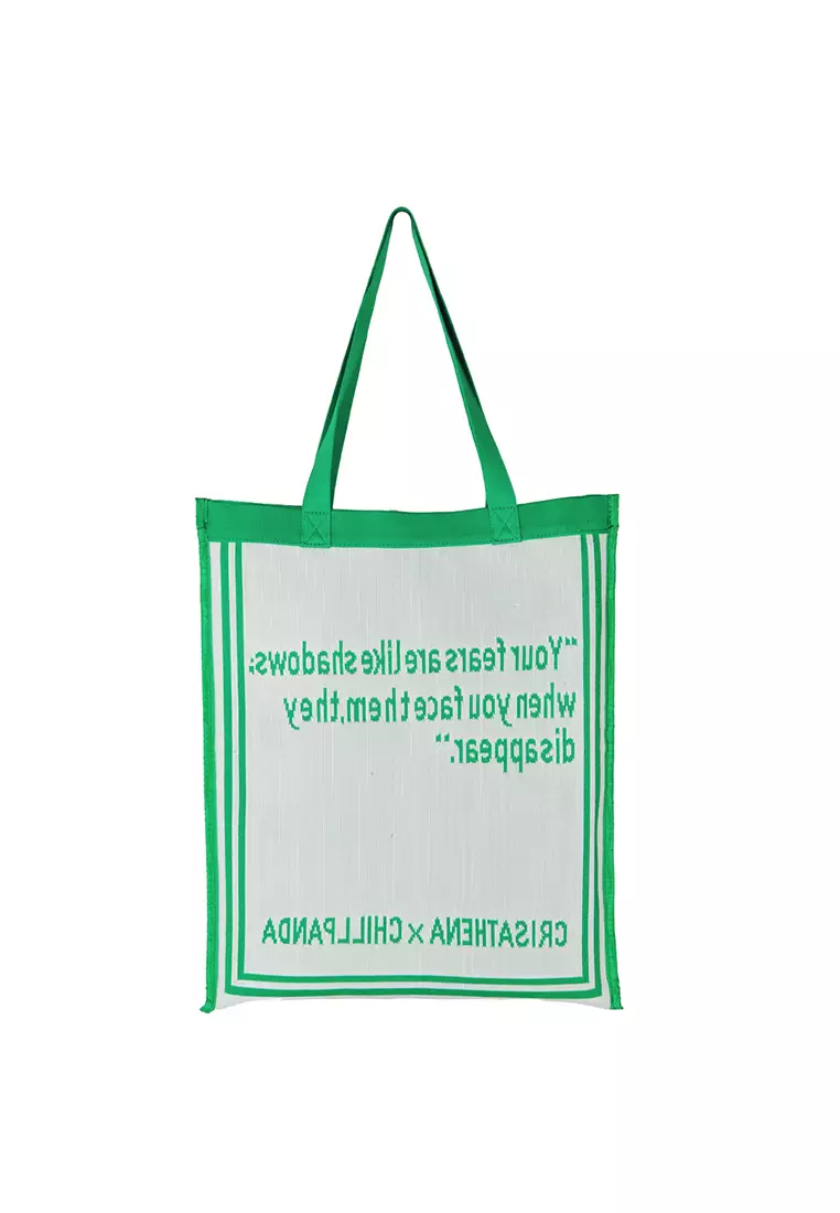 Love Chill Panda Tote Bag for Women in Green