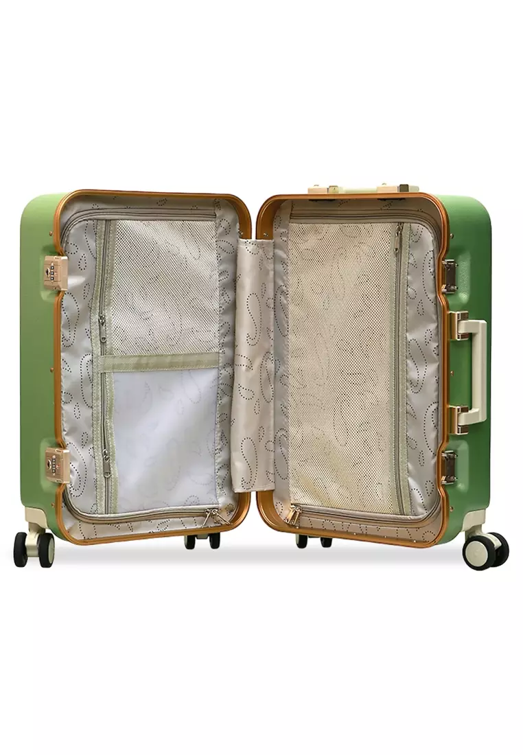 Carlton Tas Koper Alumunium Frame Size 20 Inch Travel Bag Unisex Large Compartment TSA Lock Material Polycarbonate ORIGINAL - Matcha