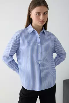 Blue Woven Striped