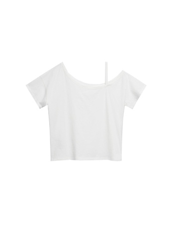 MANGO KIDS white Asymmetric Cotton T-Shirt 14CF2KA6D168D8GS_1