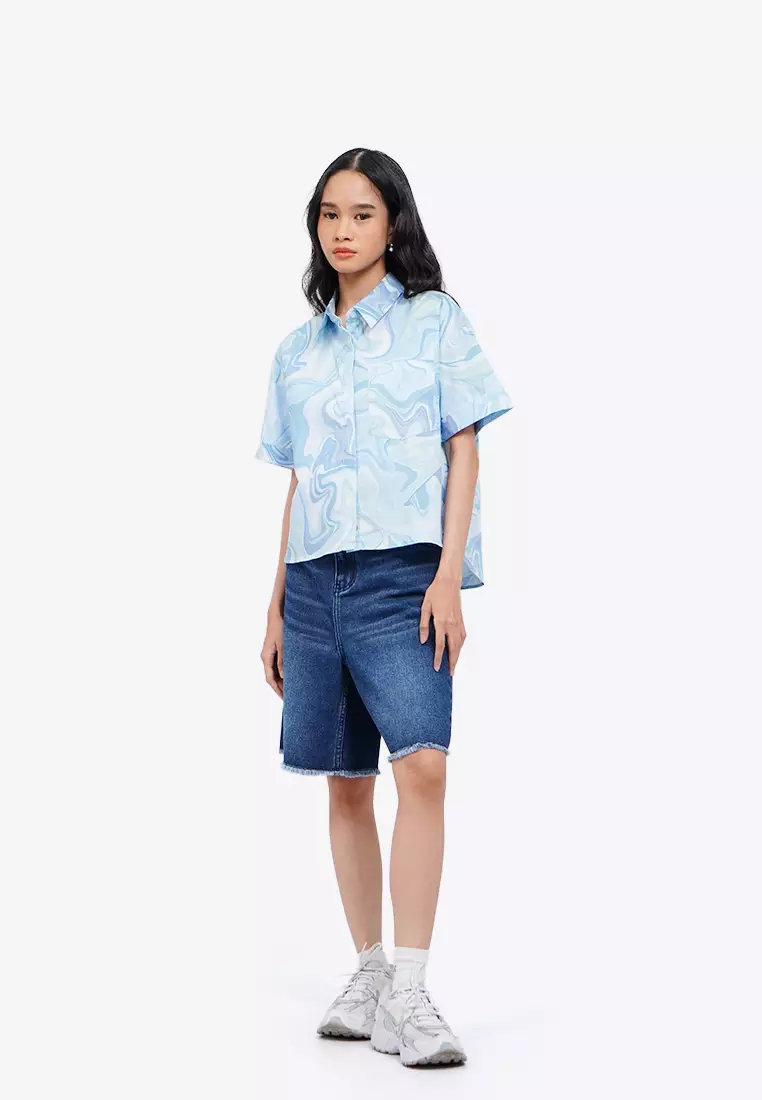 Dark Denim Bermuda Pants