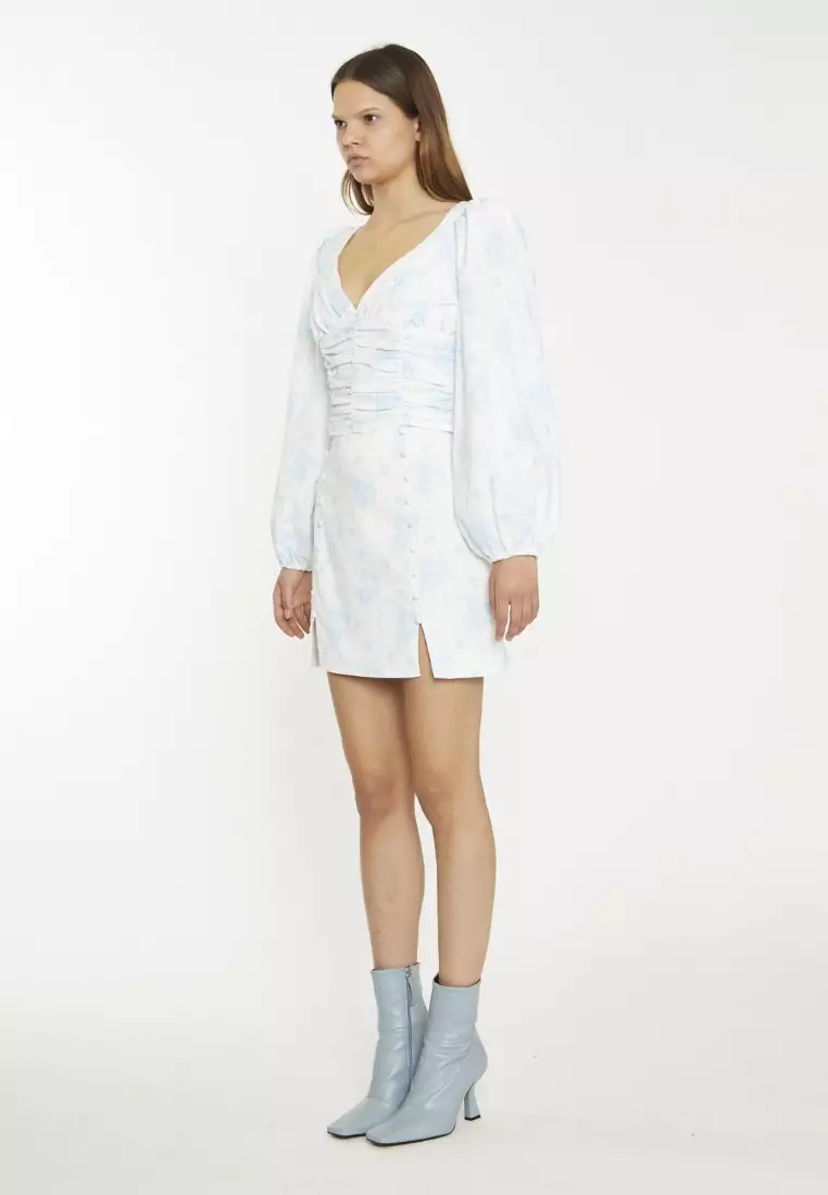 Button Detail Side Split Mini Skirt