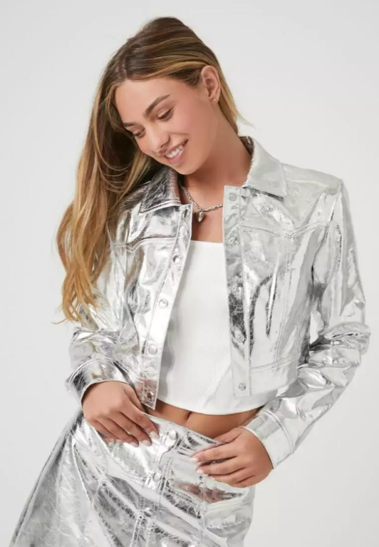 Forever 21 discount white leather jacket