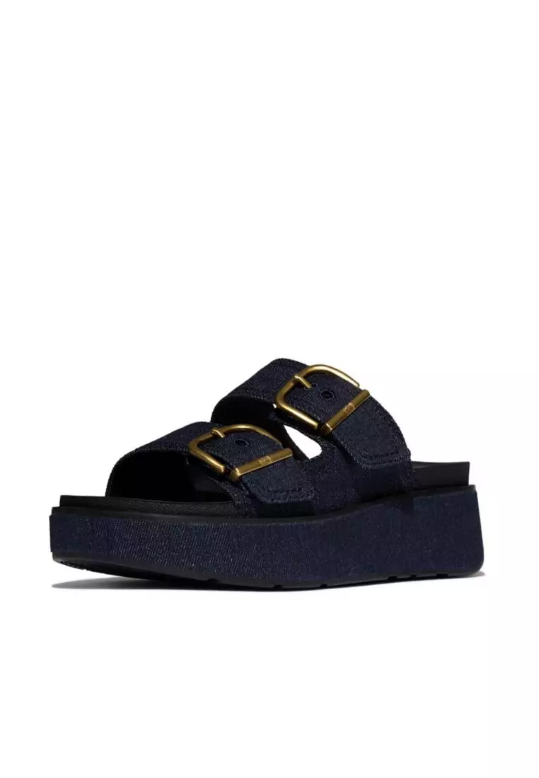 Gen-FF Max Buckle Two-Bar Denim Slides