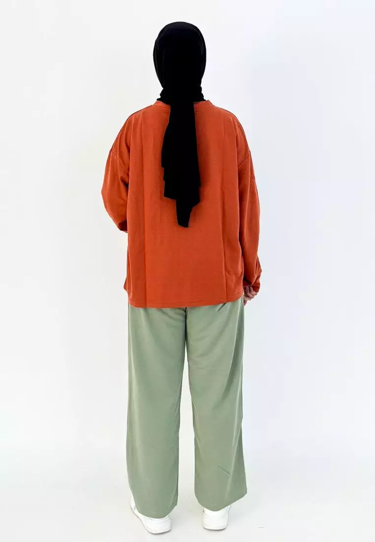 Set Sporty Alena (Setelan Sweater Sweatpants) Teracotta