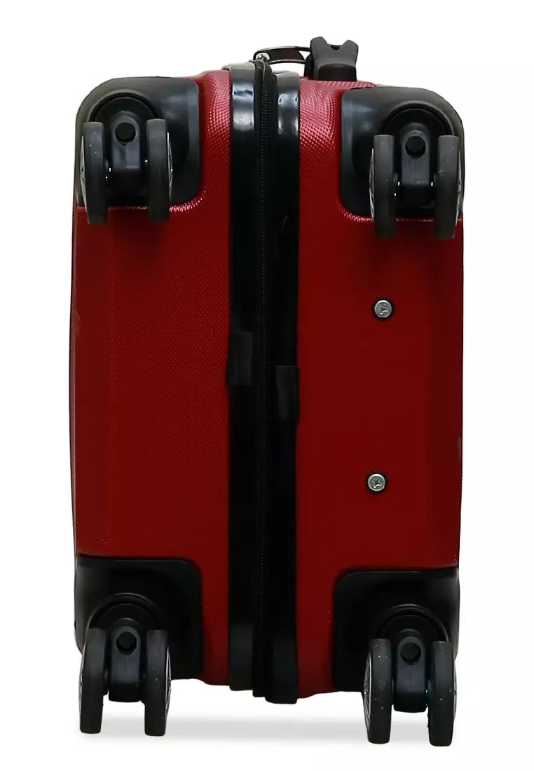 Carlton Tas Koper Unisex Size 20 Inch Suitcase 3 Digit Combination Lock Large Compartment Material Fiber ABS ORIGINAL - Red