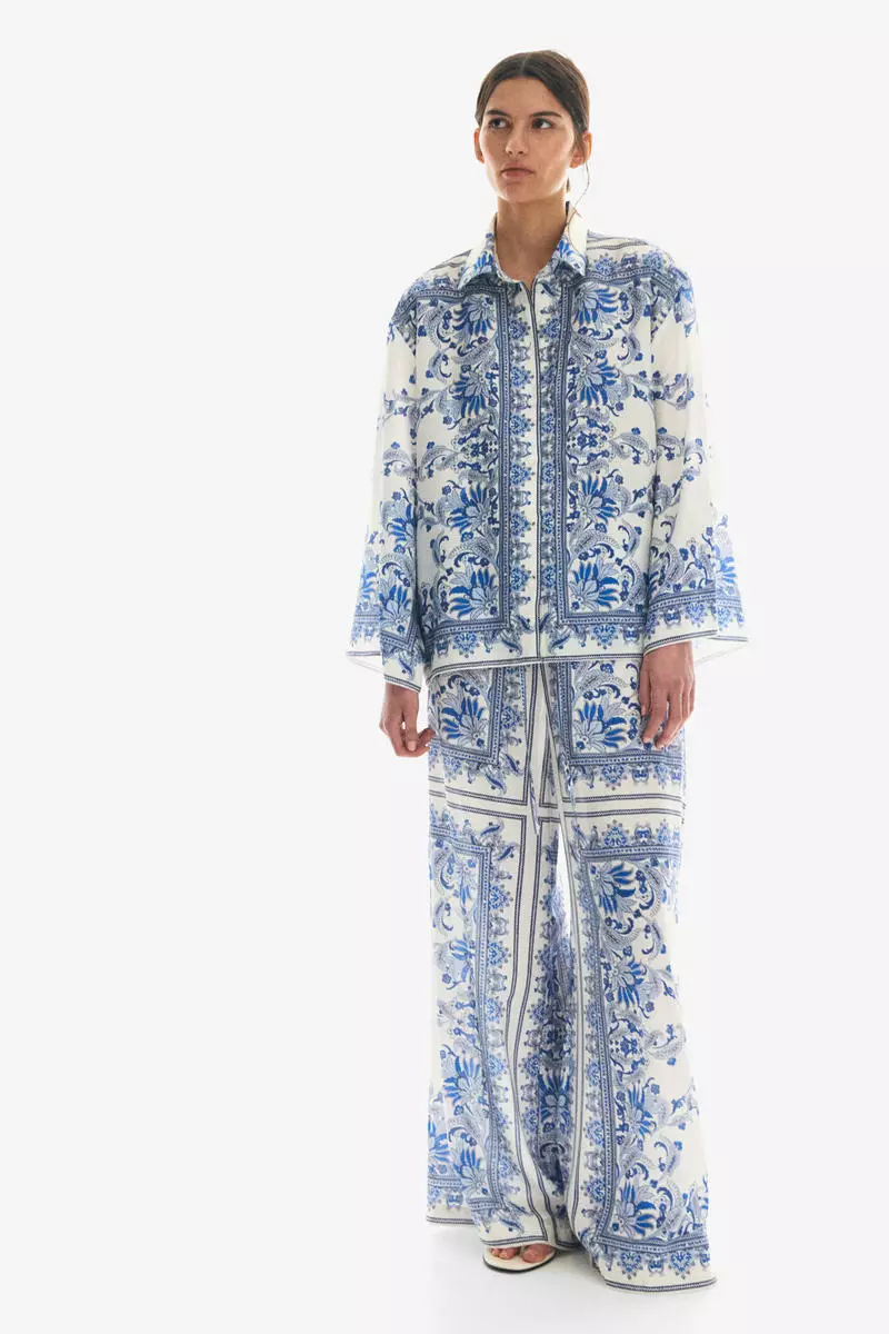 Wide drawstring trousers