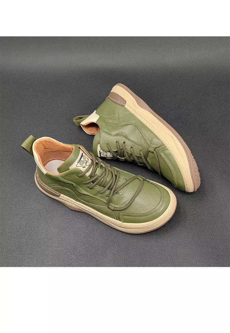 High Top Grain Leather Sneakers ALG9003