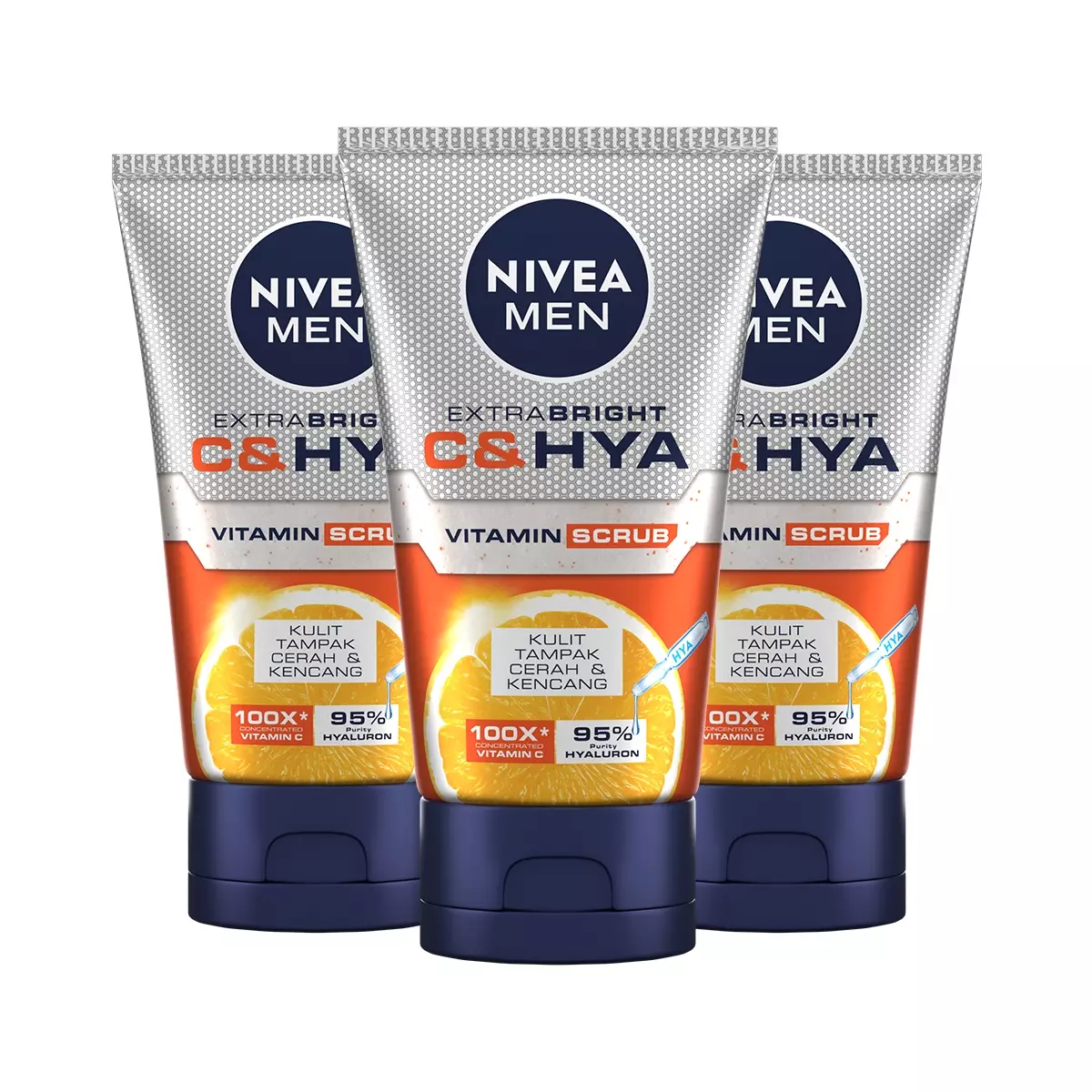 [3pcs] NIVEA MEN Extra Bright C&HYA Vitamin Scrub 100ml