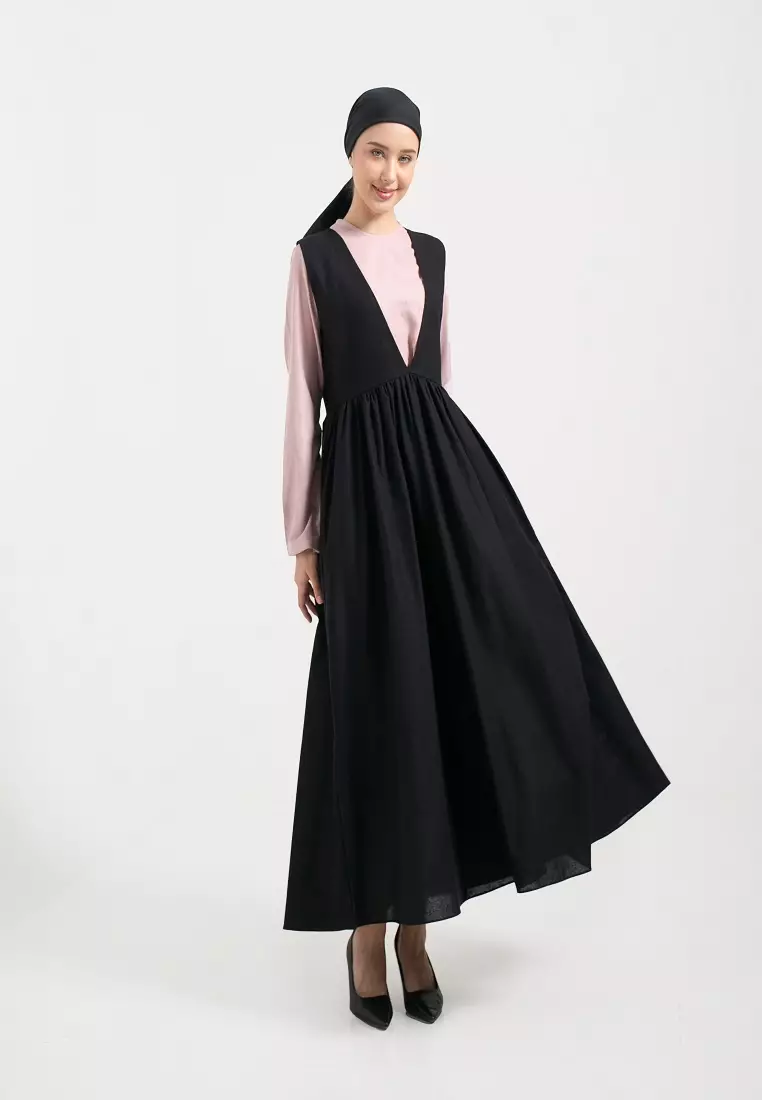 Myza Overall Dress Black