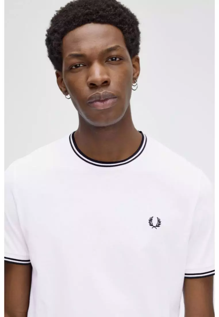 Fred Perry M1588 Twin Tipped T-Shirt (White)