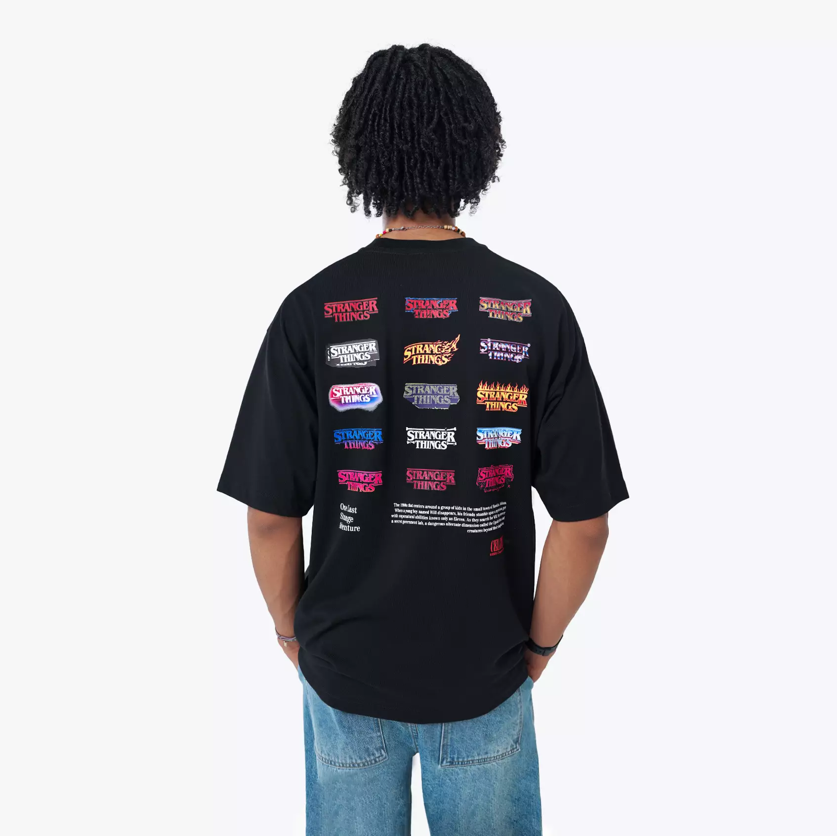 CELCIUS Stranger Things All Star Kaos Lengan Pendek Oversize LIN001715C Hitam