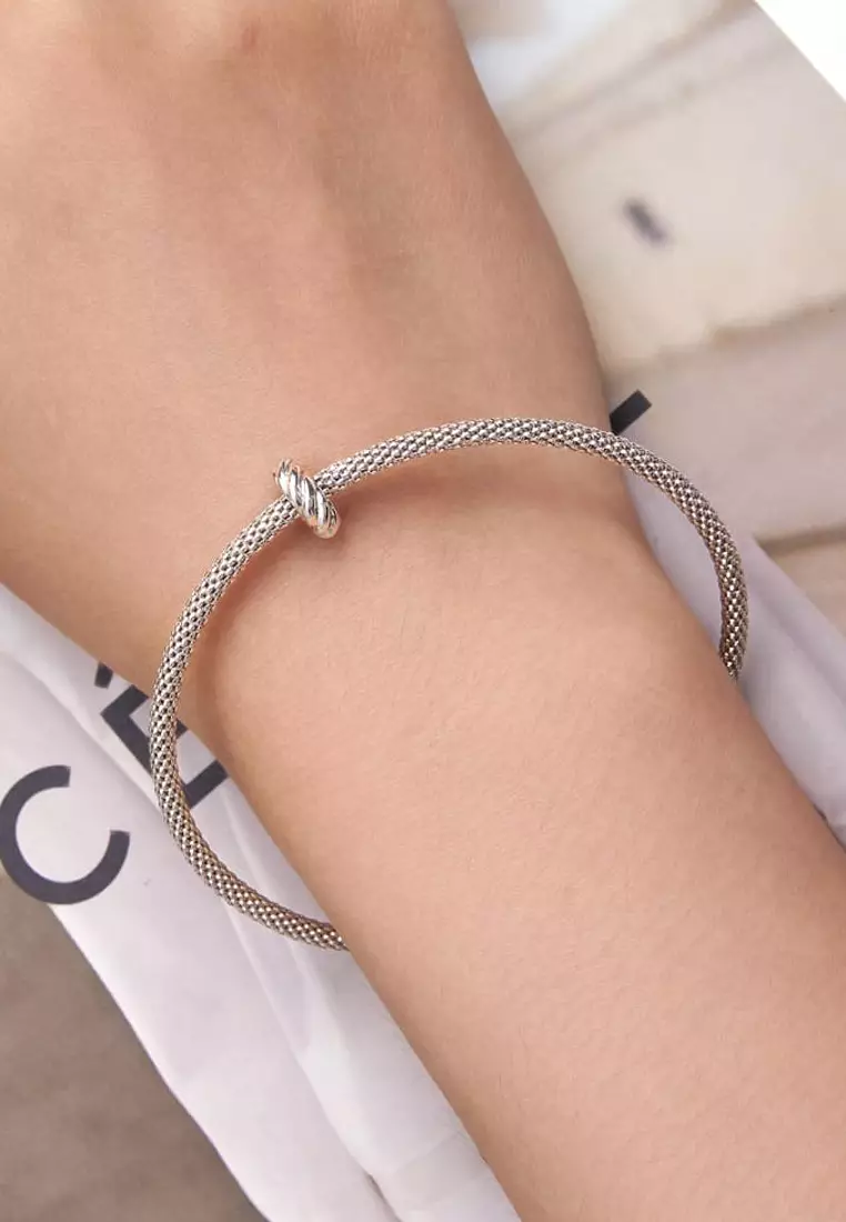 Solid Silver Twisted Bun Charm