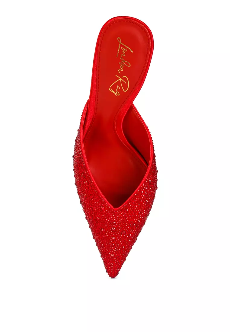 Berlian Imitasi Merah Dihiasi Keledai Satin