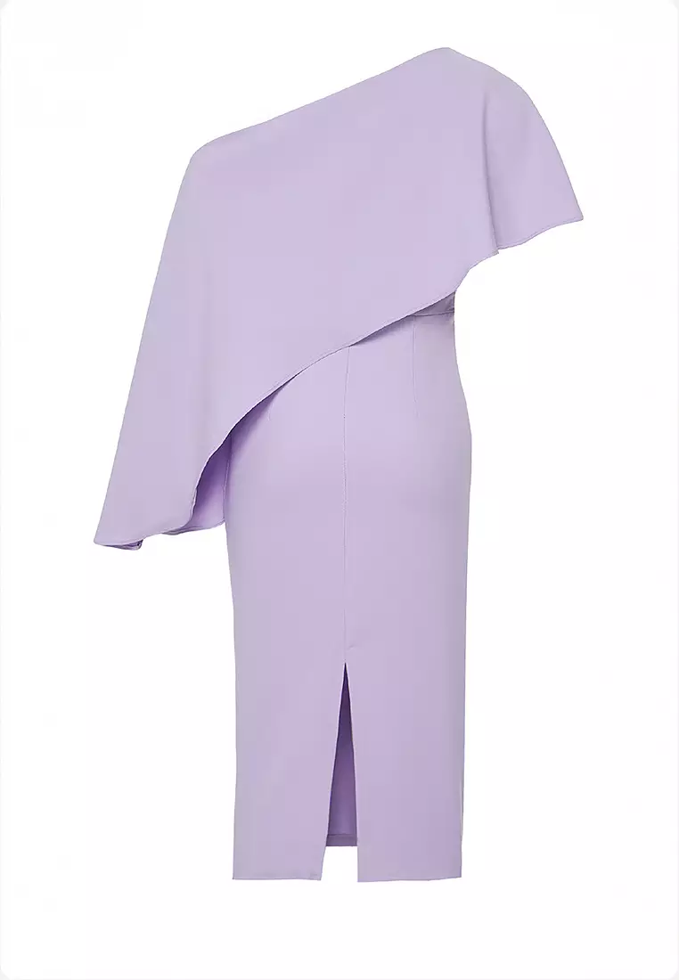 Cape Detailed Elegant Evening Dress