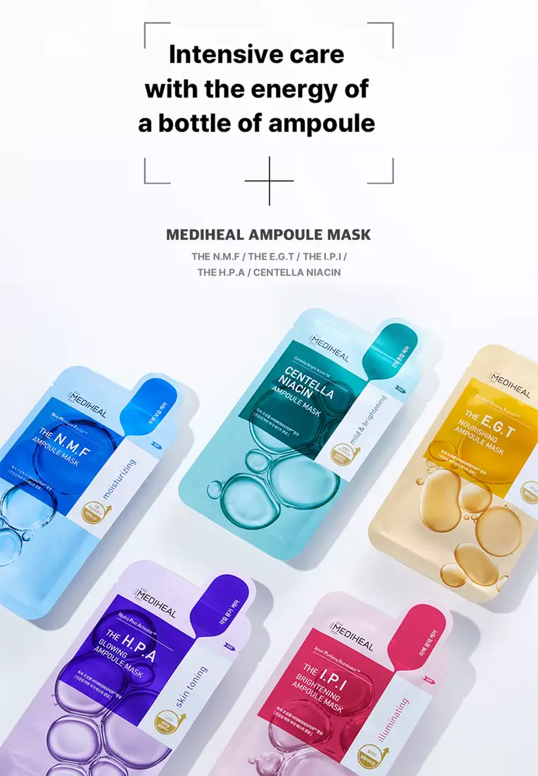 Centella Niacin Ampoule Mask Box, 10 sheets x 25ml), Mild & Brightening