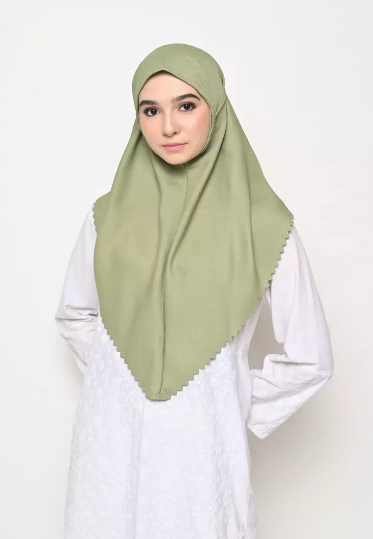 Bergo Sameera Hijab Instant Lasercut Matcha