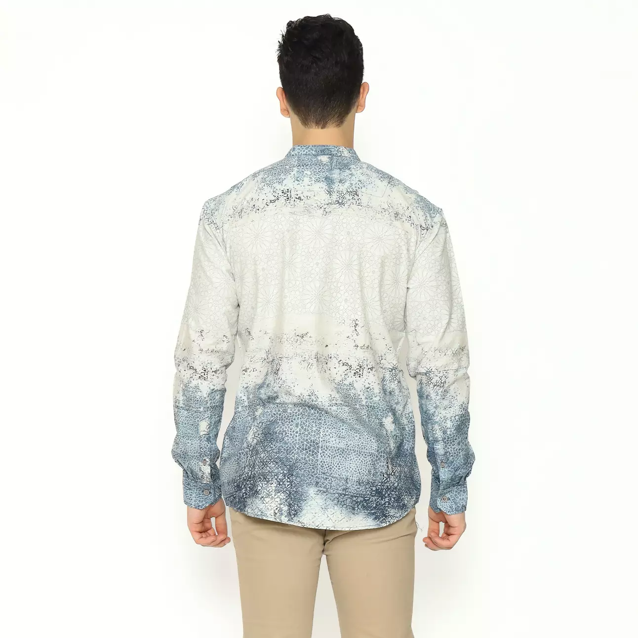 AMK Kemeja Koko Pria Printing  Lengan Panjang KK NIZAM L/S NAVY BLUE