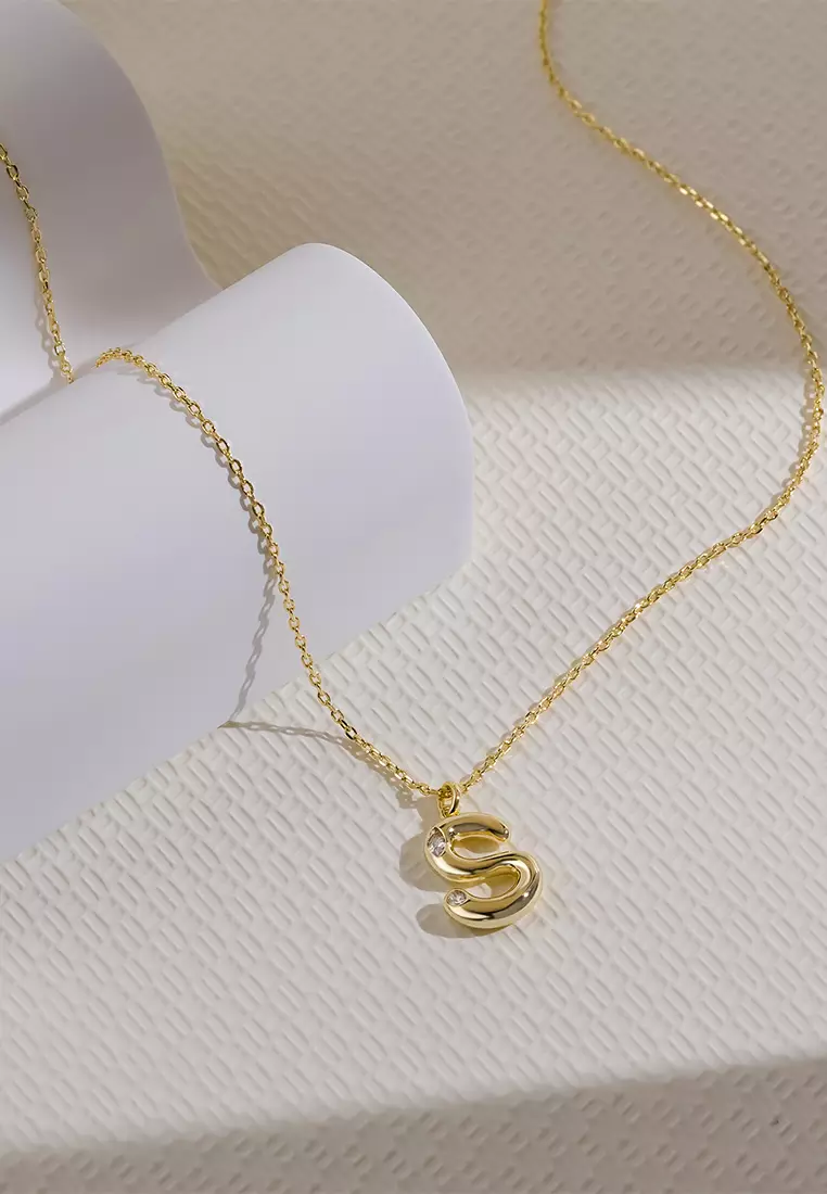 Buy Wanderlust Co Alphabet Bubble Pendant Necklace Letter S