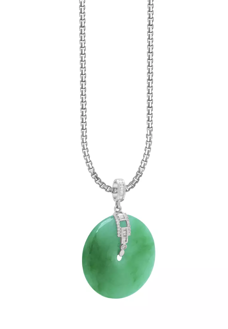 TOMEI Jade Pendant Of Harmony, White Gold 750