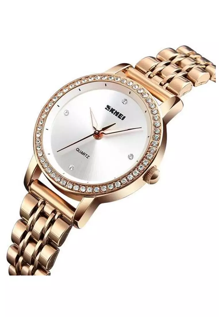 Jam Tangan Kasual Analog Wanita Waterproof Strap Tali Material Stainless Steel GF31 ORIGINAL