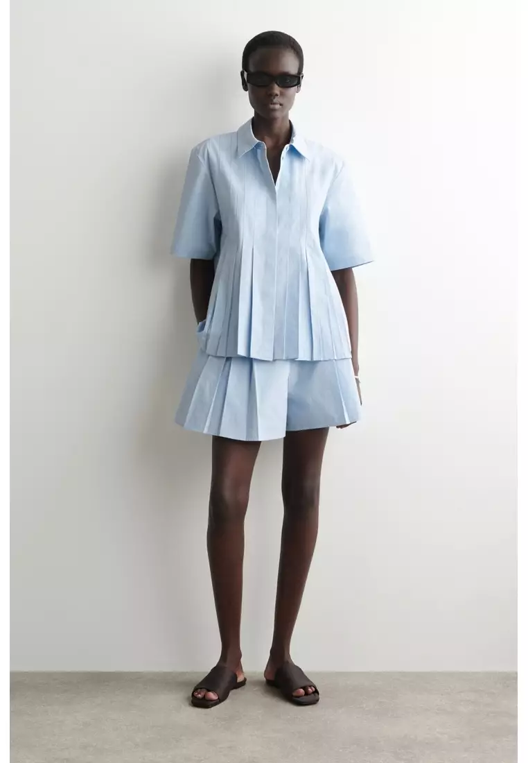 PLEATED COTTON SHIRT