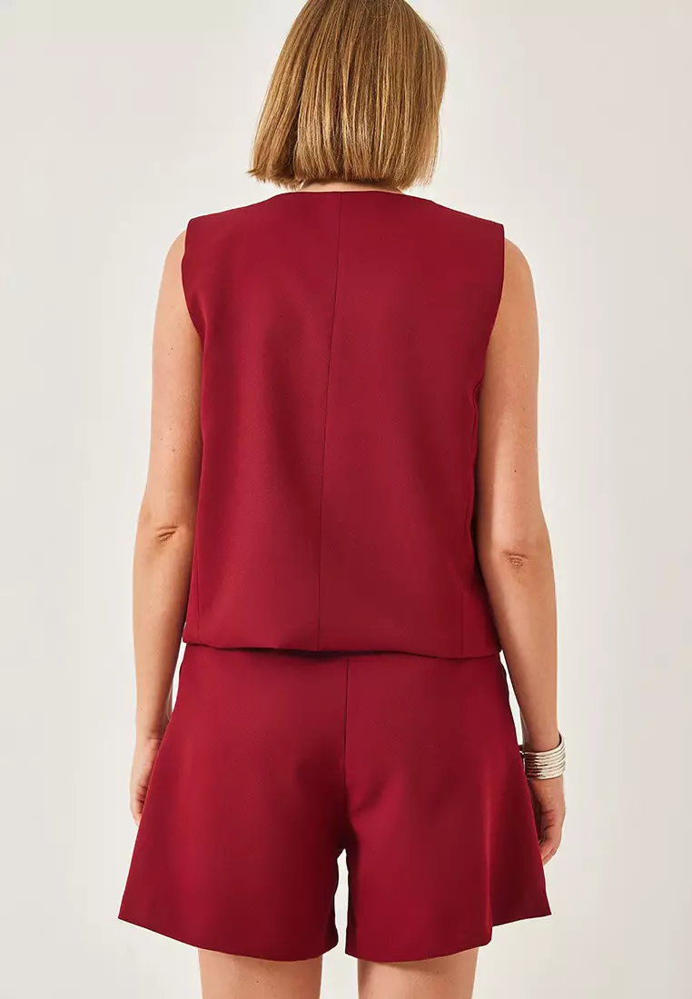 Women's V-Neck Vest Shorts Set 60316 60271017