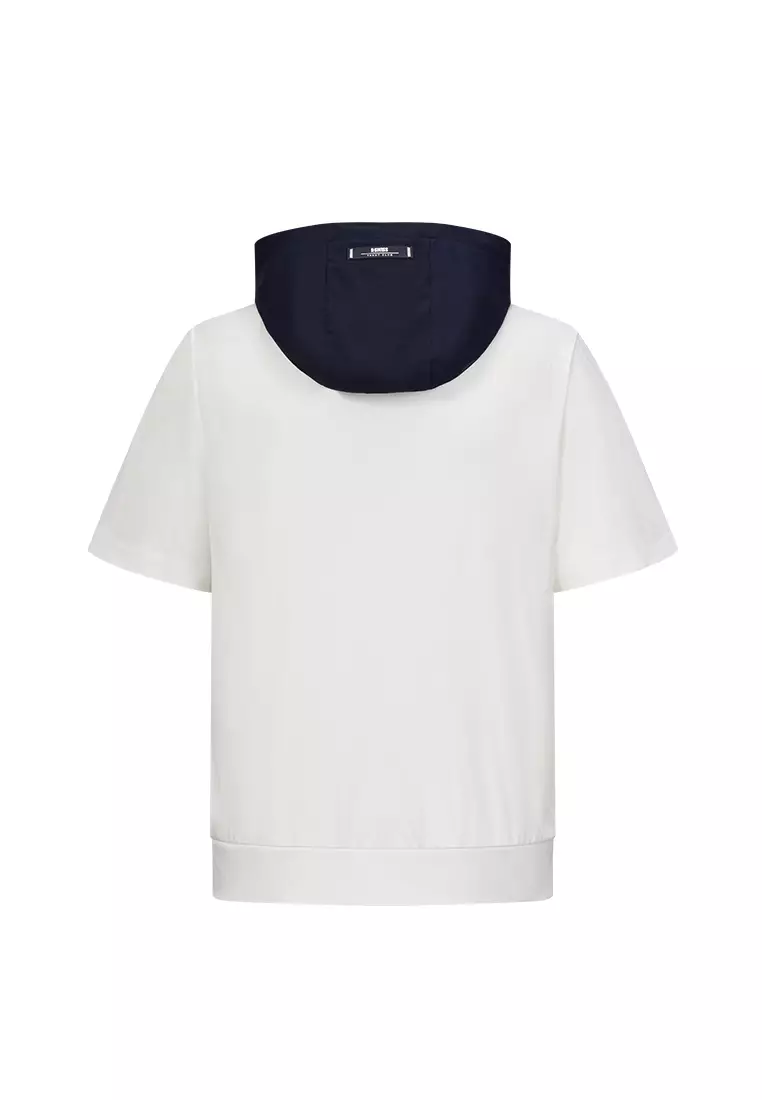 男裝 LOGO BLOCKCORE拼色短袖連帽外套