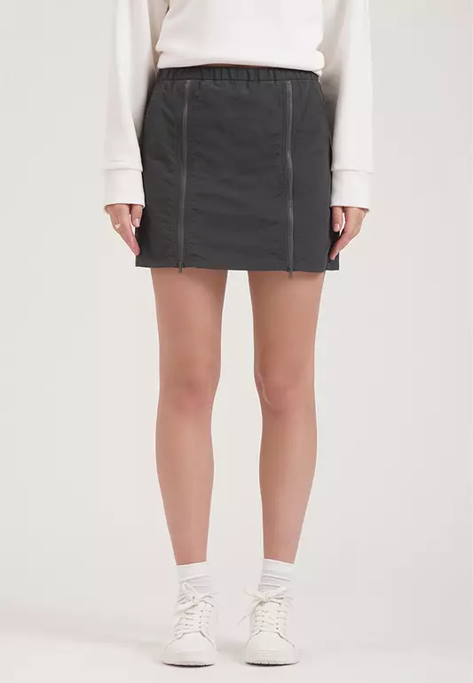 Zippered Nylon Skort