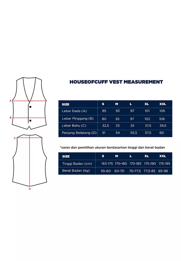 Houseofcuff Vest / Rompi Formal Hitam Kerja waistcoat wedding Tuxedo MEN'S BLACK VEST