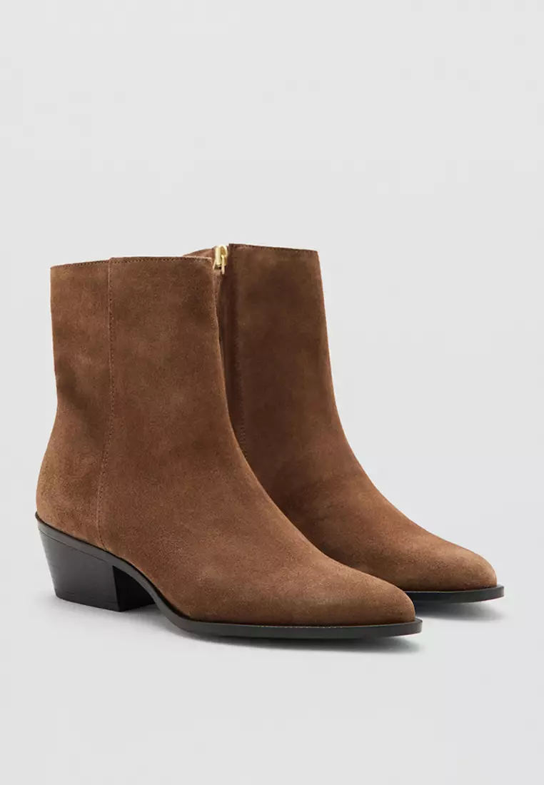 Heel Suede Ankle Boots