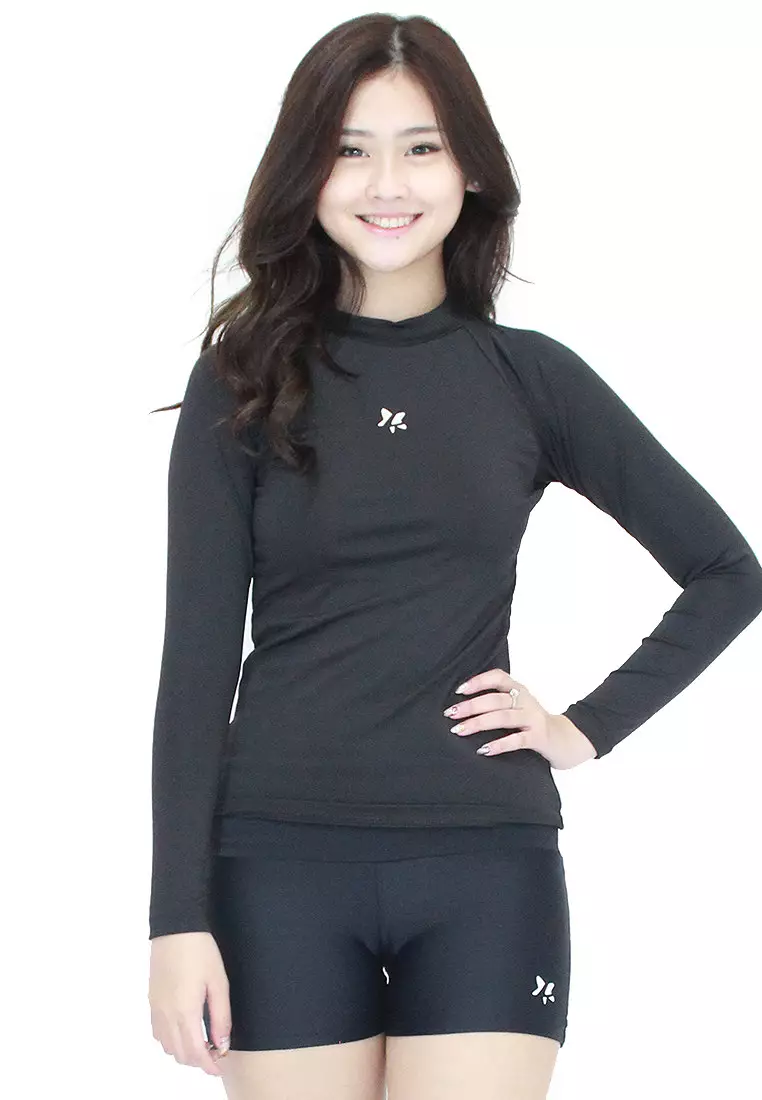 Jual Lasona Women Rash Guard Swimwear Baju Renang Wanita Tangan Panjang