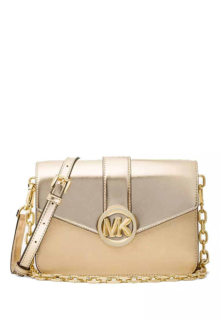 Michael michael kors carmen leather bag charm deals