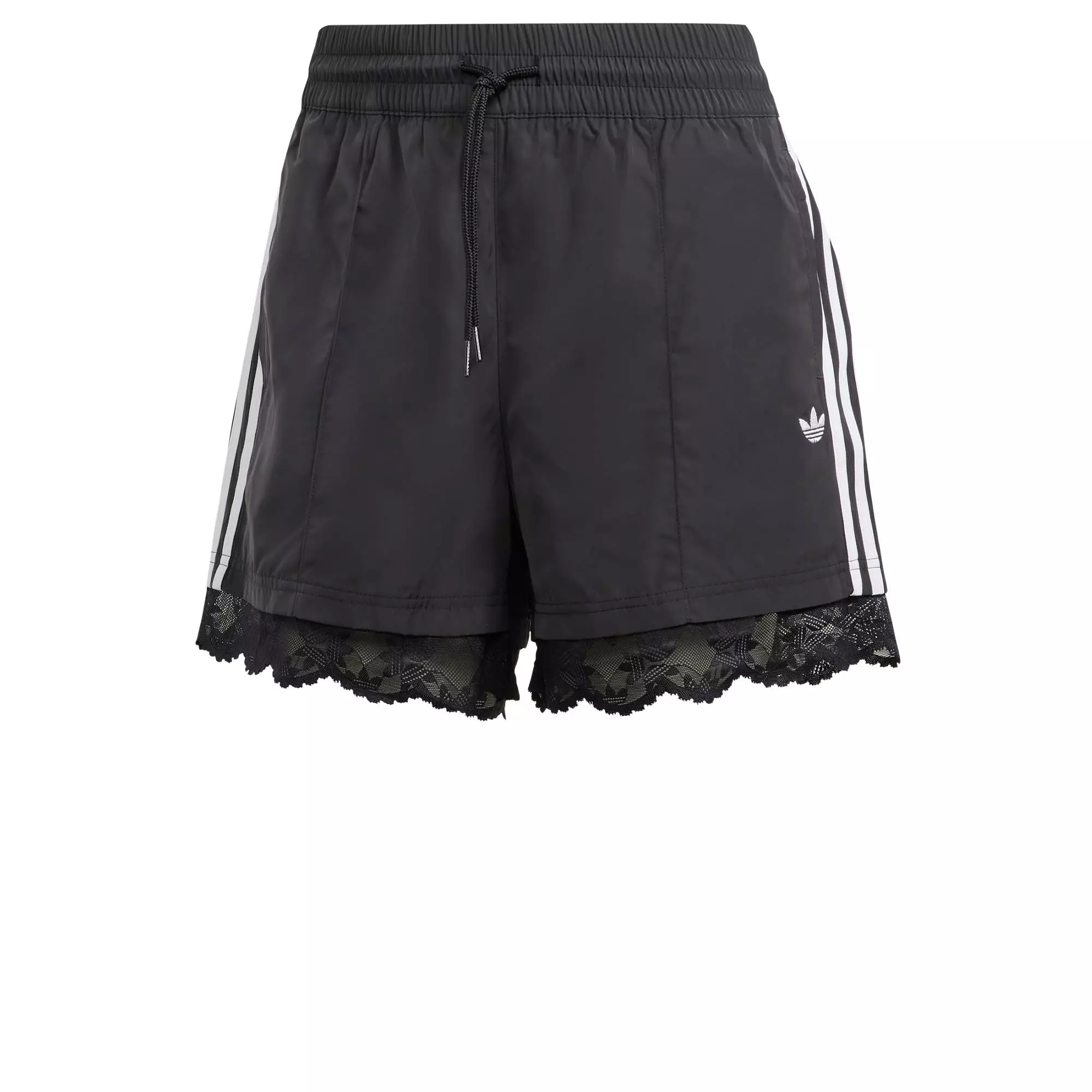 lace trim 3-stripes shorts